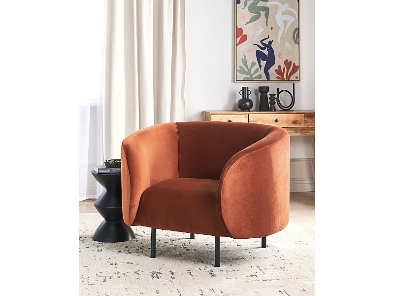 Fauteuil LOEN Velours Orange