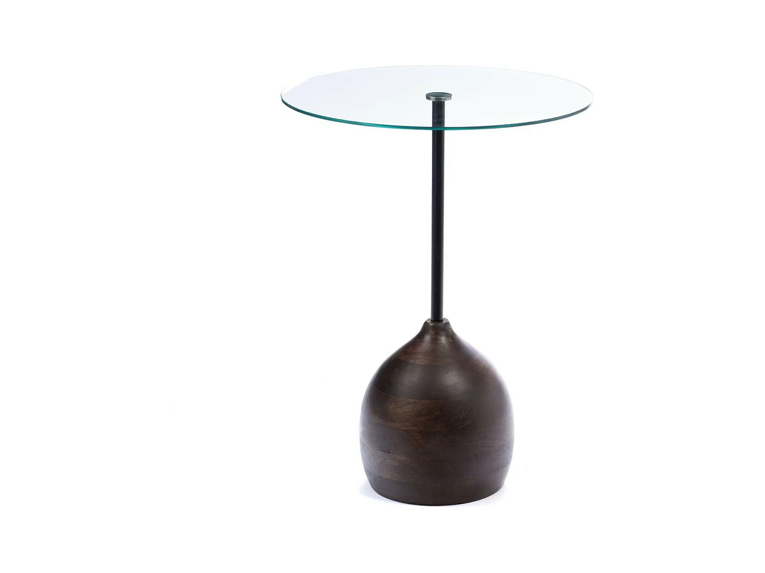 Bout de canapé en manguier et verre D45 - GAIA