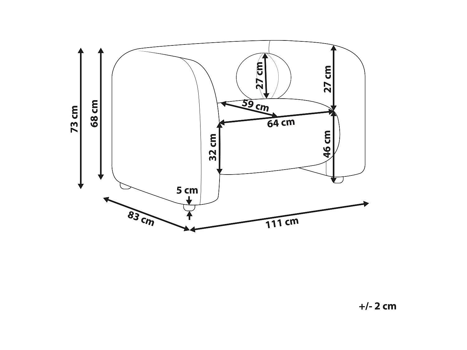 Fauteuil LEIREN Fluweel Taupe