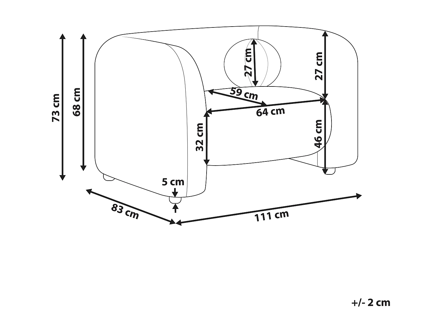 Fauteuil LEIREN Fluweel Taupe