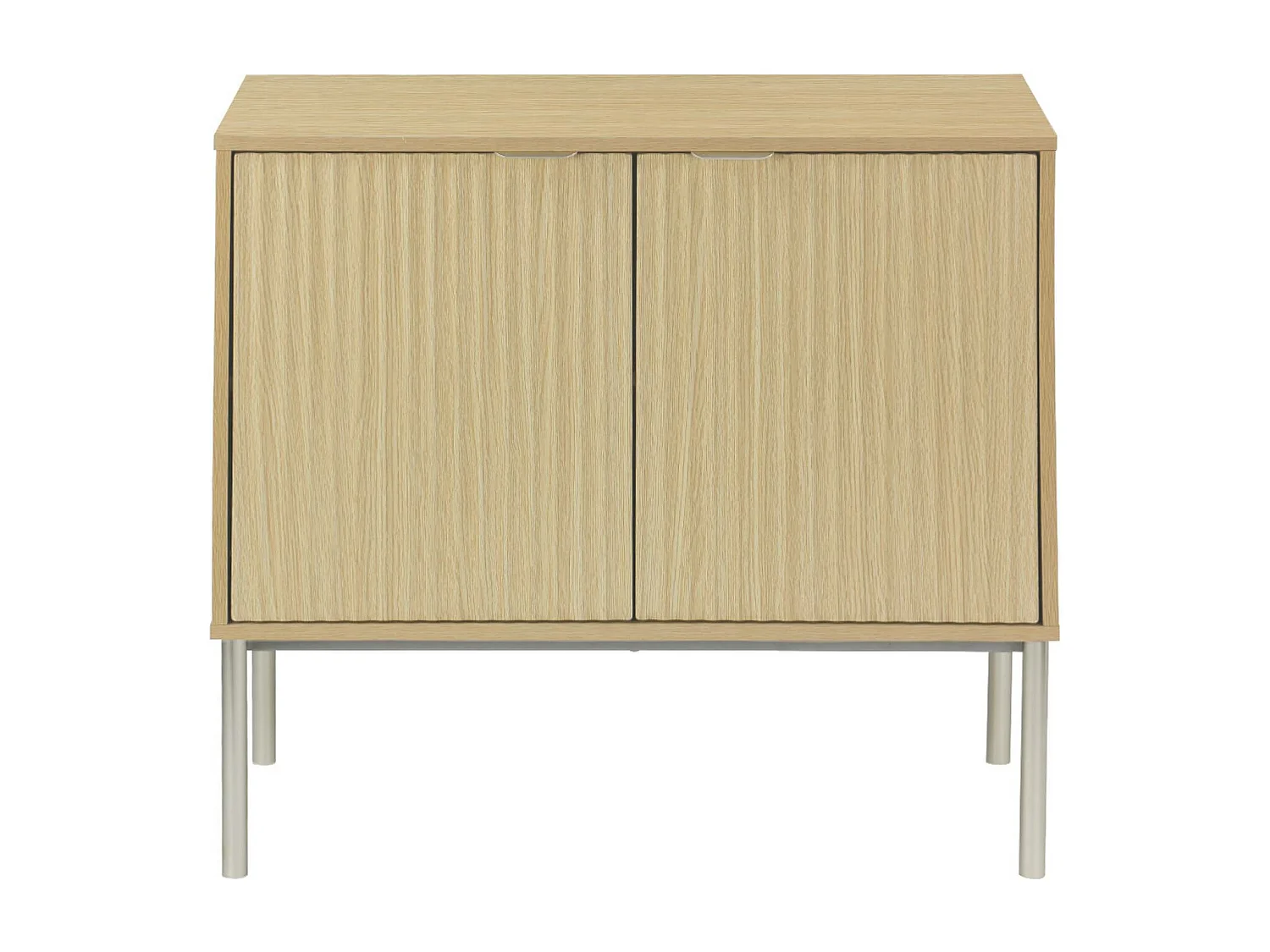 Aparador efecto madera y metal, 2 puertas 80cm natural