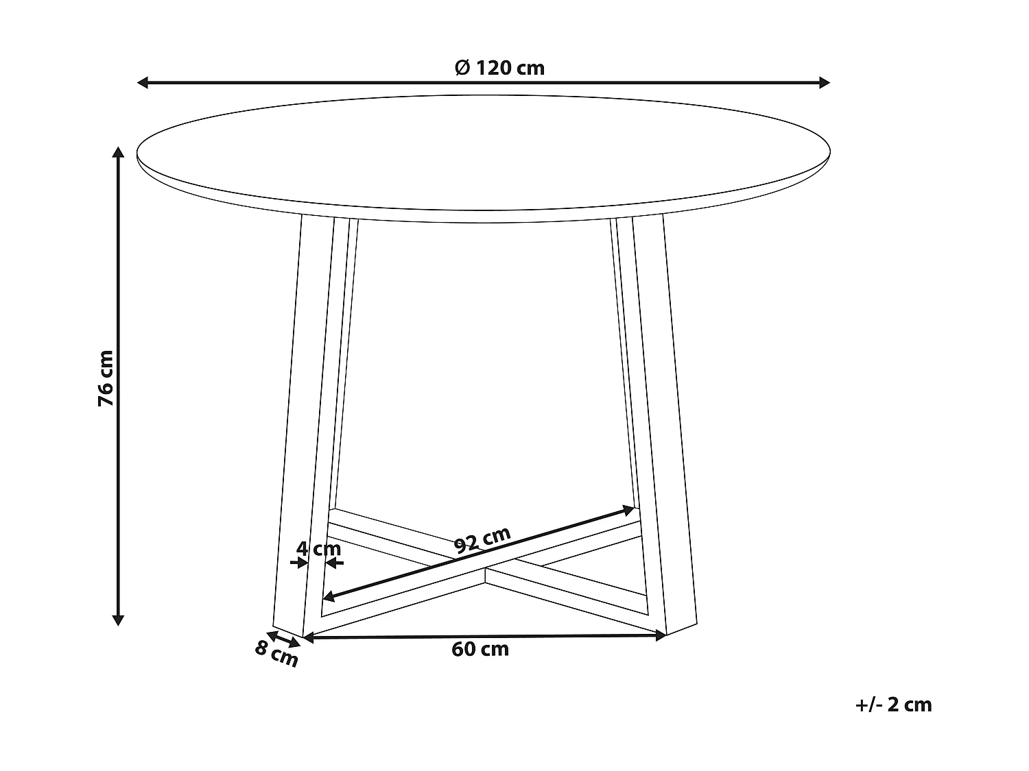 Table de salle à manger ronde en bois d'acacia clair ⌀ 120 cm LEXINGTON
