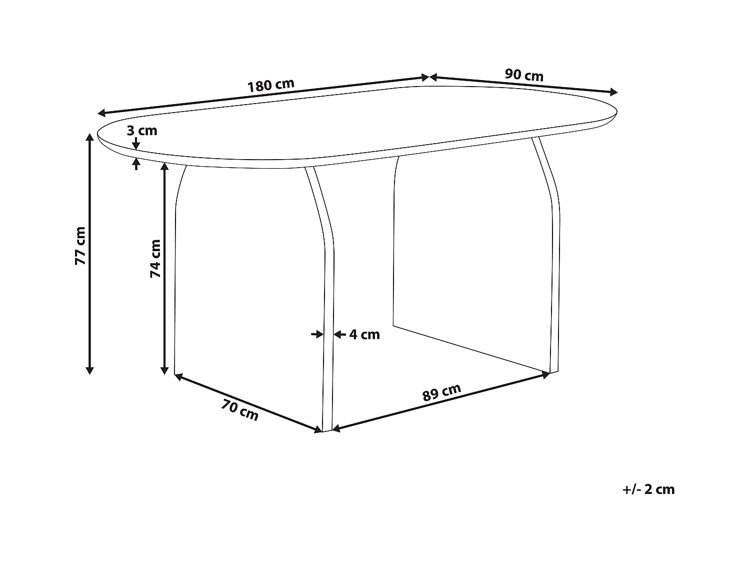 Table de salle à manger en bois d'acacia clair 180 x 90 cm SKYE