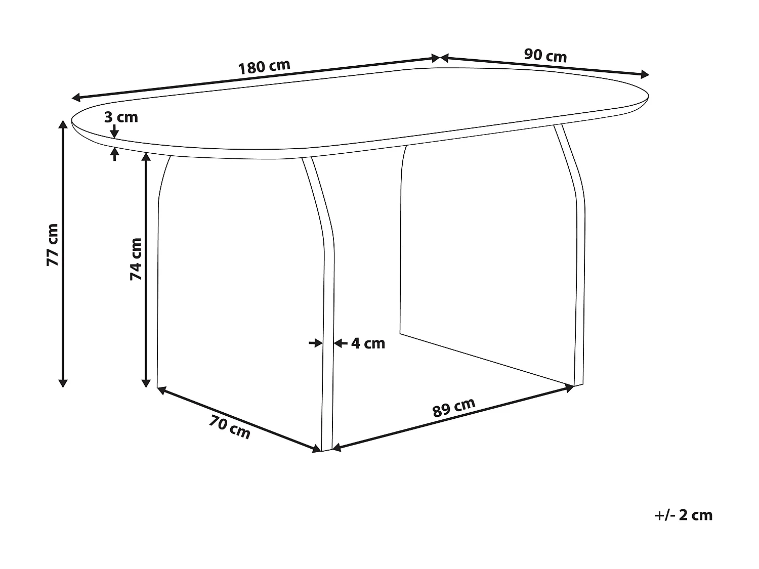 Table de salle à manger en bois d'acacia clair 180 x 90 cm SKYE