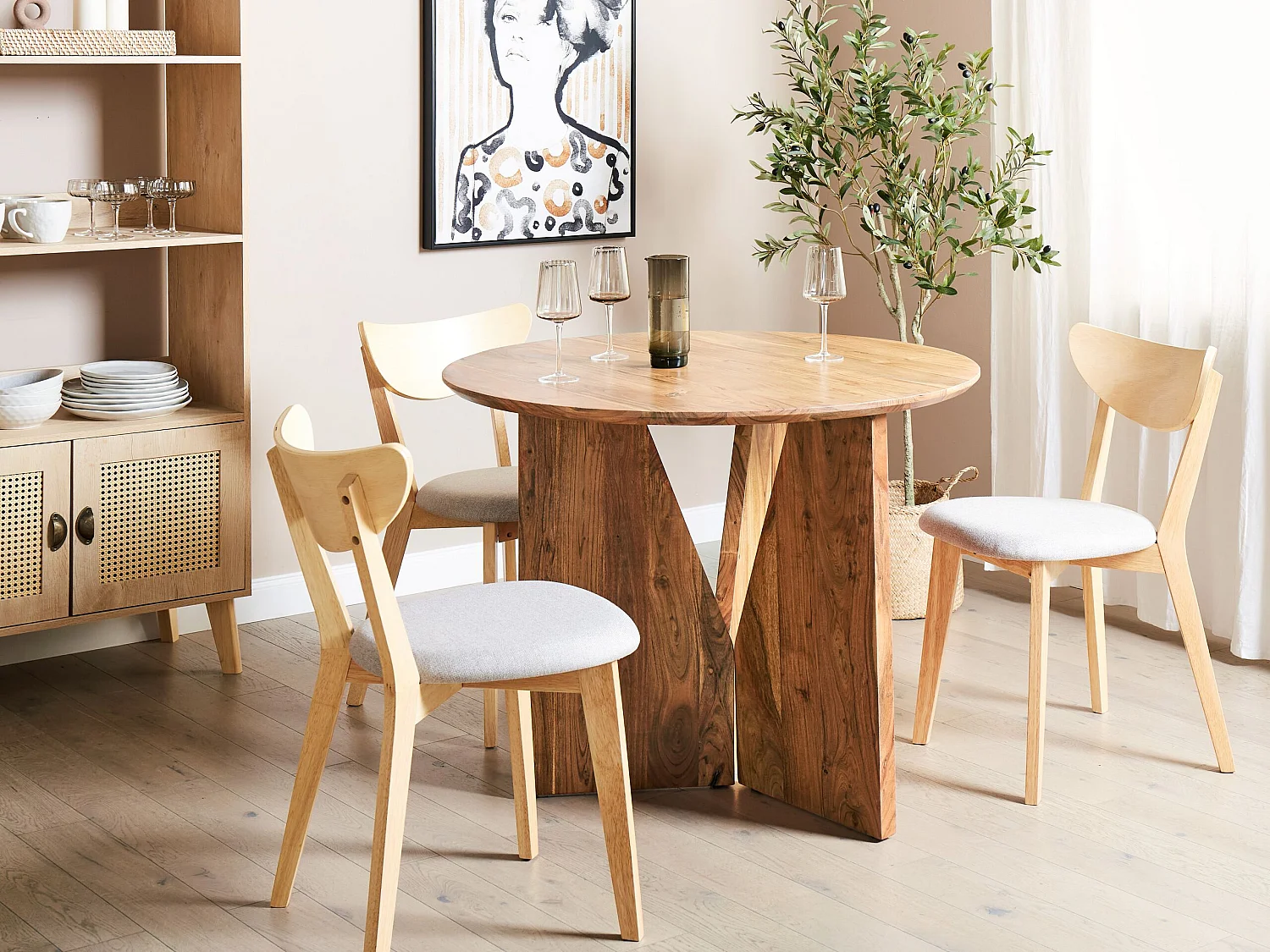 Table de repas ARRAN Marron 100 cm 100 cm Acacia