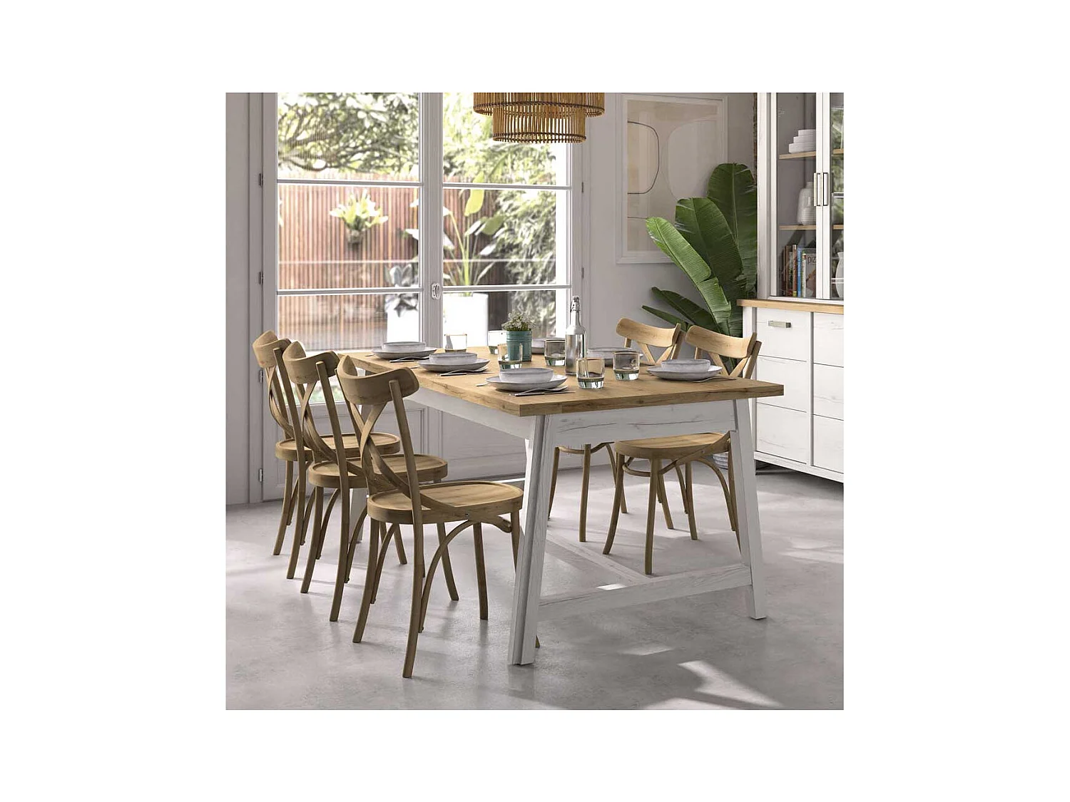 Table de repas à allonge Bois/Bois blanchi - PROVENCE