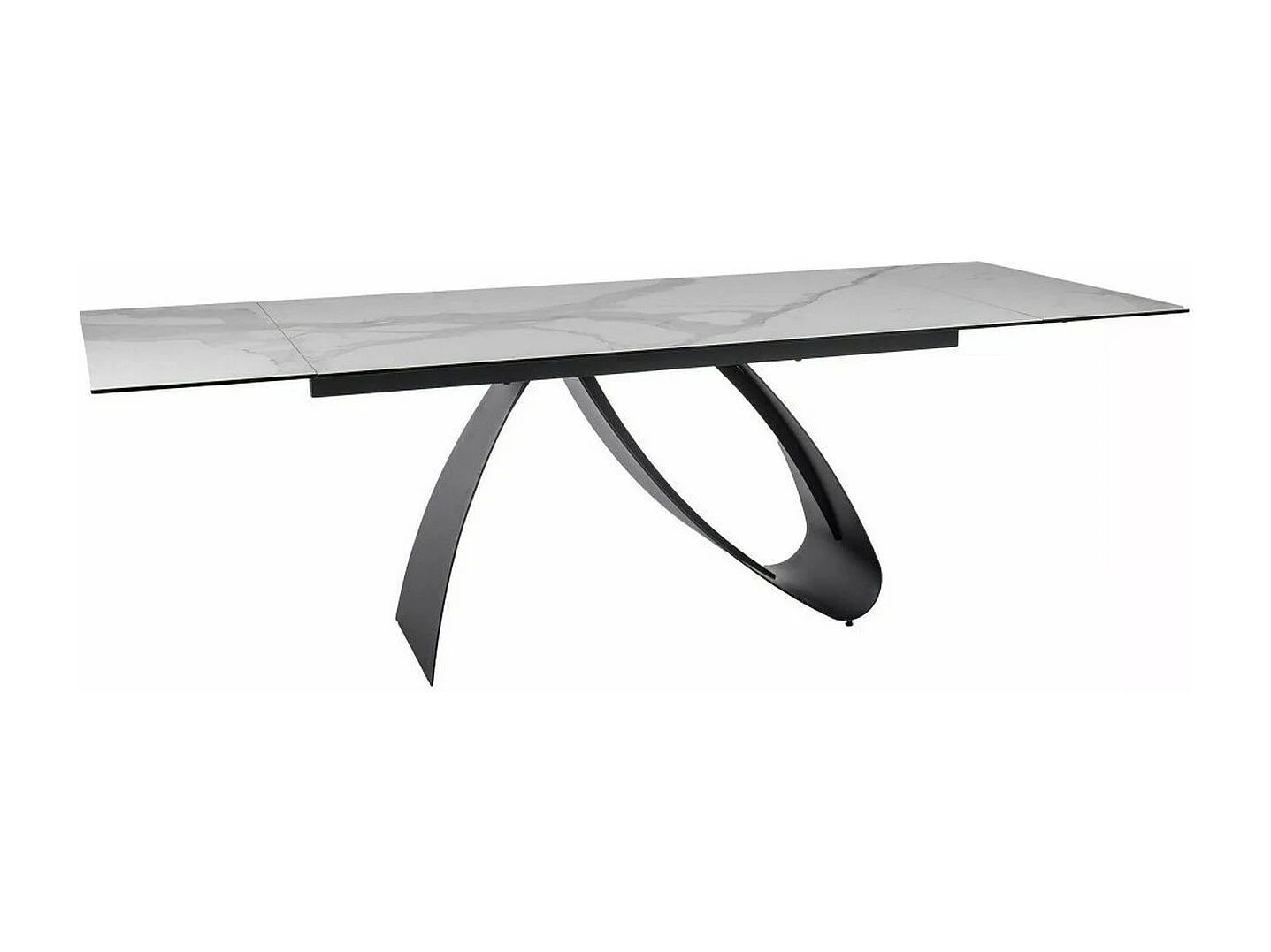 Table à manger design céramique aspect marbre blanc 160-240 cm Desire