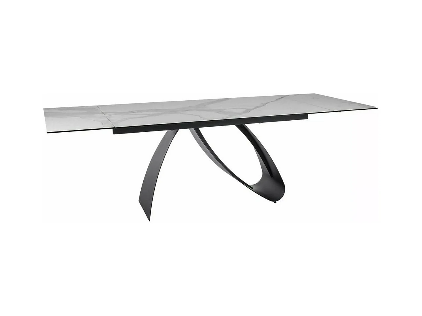 Table à manger design céramique aspect marbre blanc 160-240 cm Desire