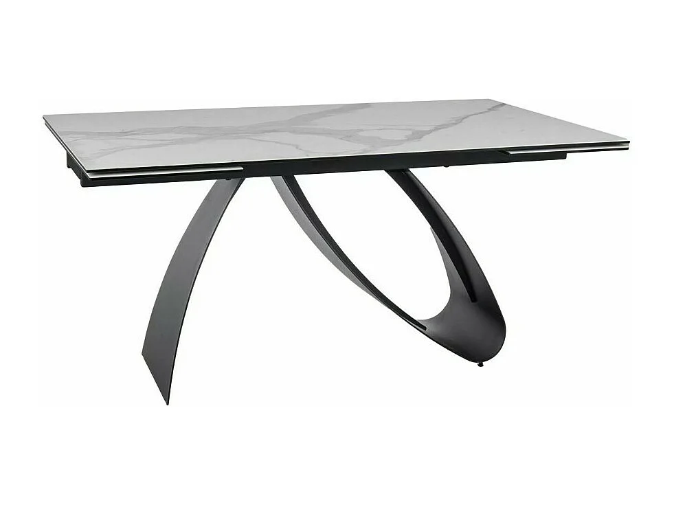 Table à manger design céramique aspect marbre blanc 160-240 cm Desire