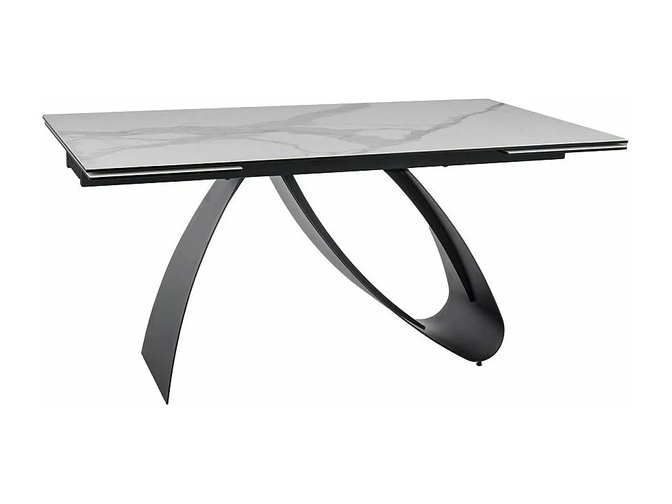 Table à manger design céramique aspect marbre blanc 160-240 cm Desire