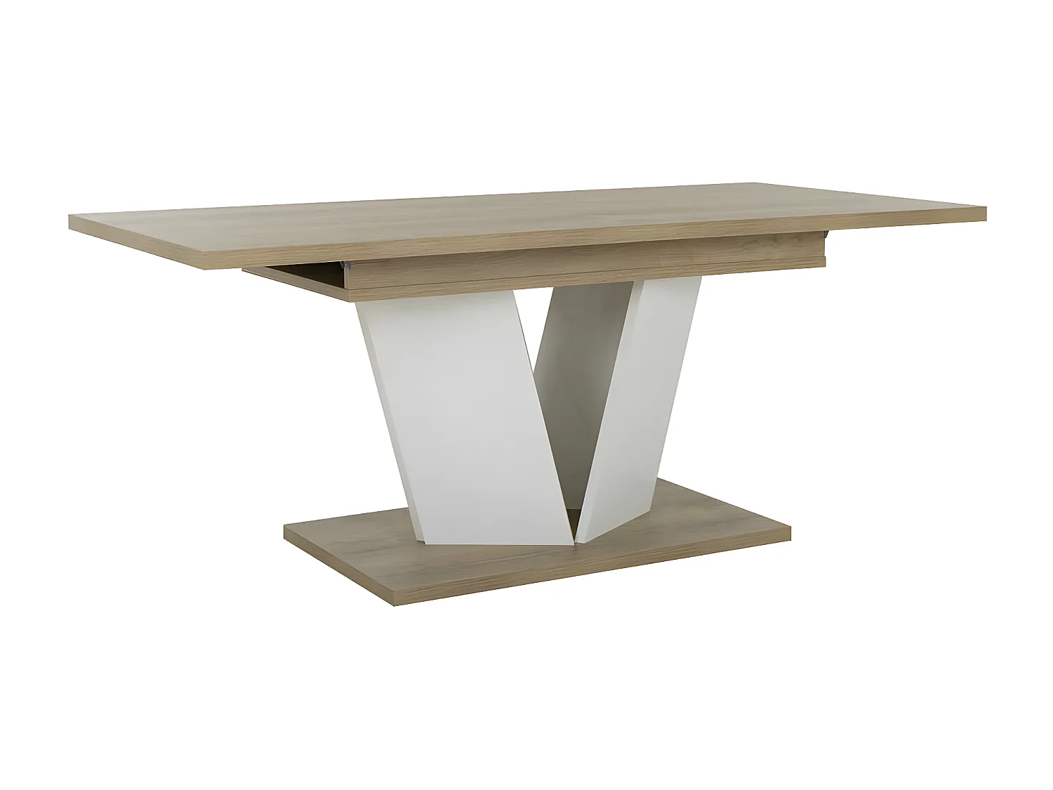 Table de repas à allonge Bois/Blanc - PURA