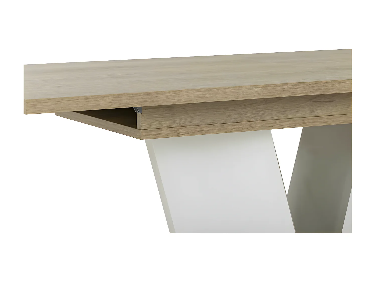 Table de repas à allonge Bois/Blanc - PURA