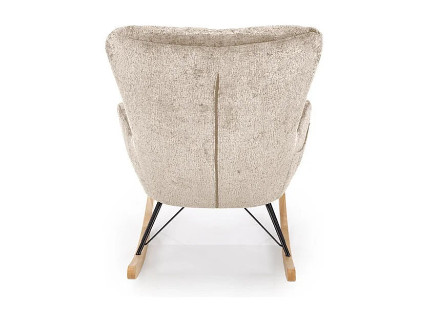 Rocking Chair beige avec piètement en bois massif et métal noir Heather