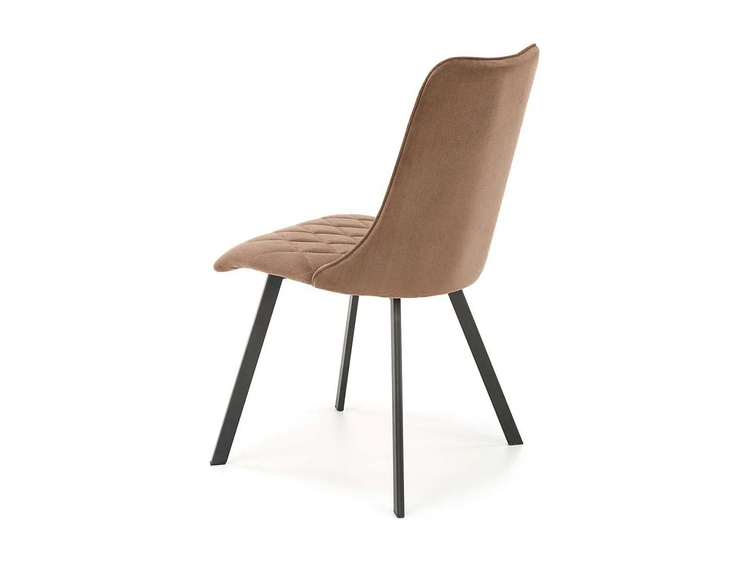 Chaise de salle à manger matelassée en velours beige Oduna