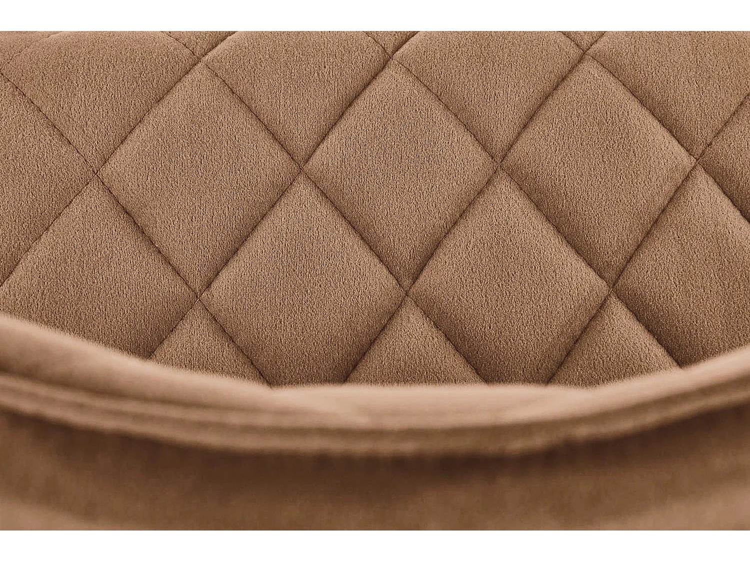 Chaise de salle à manger matelassée en velours beige Oduna