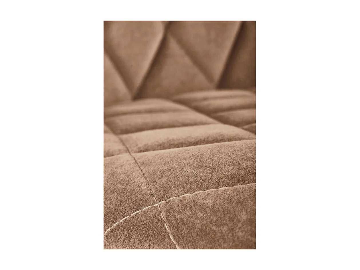 Chaise de salle à manger matelassée en velours beige Oduna