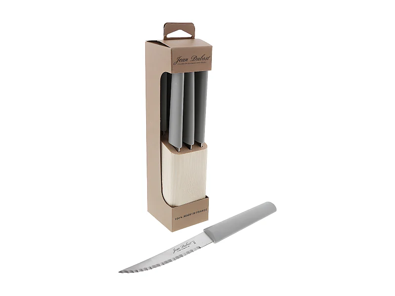 Bloc 6 couteaux line gris