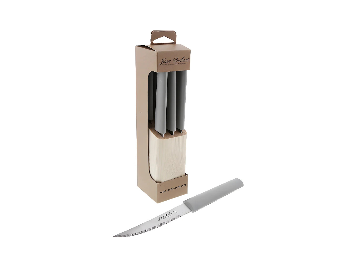 Bloc 6 couteaux line gris