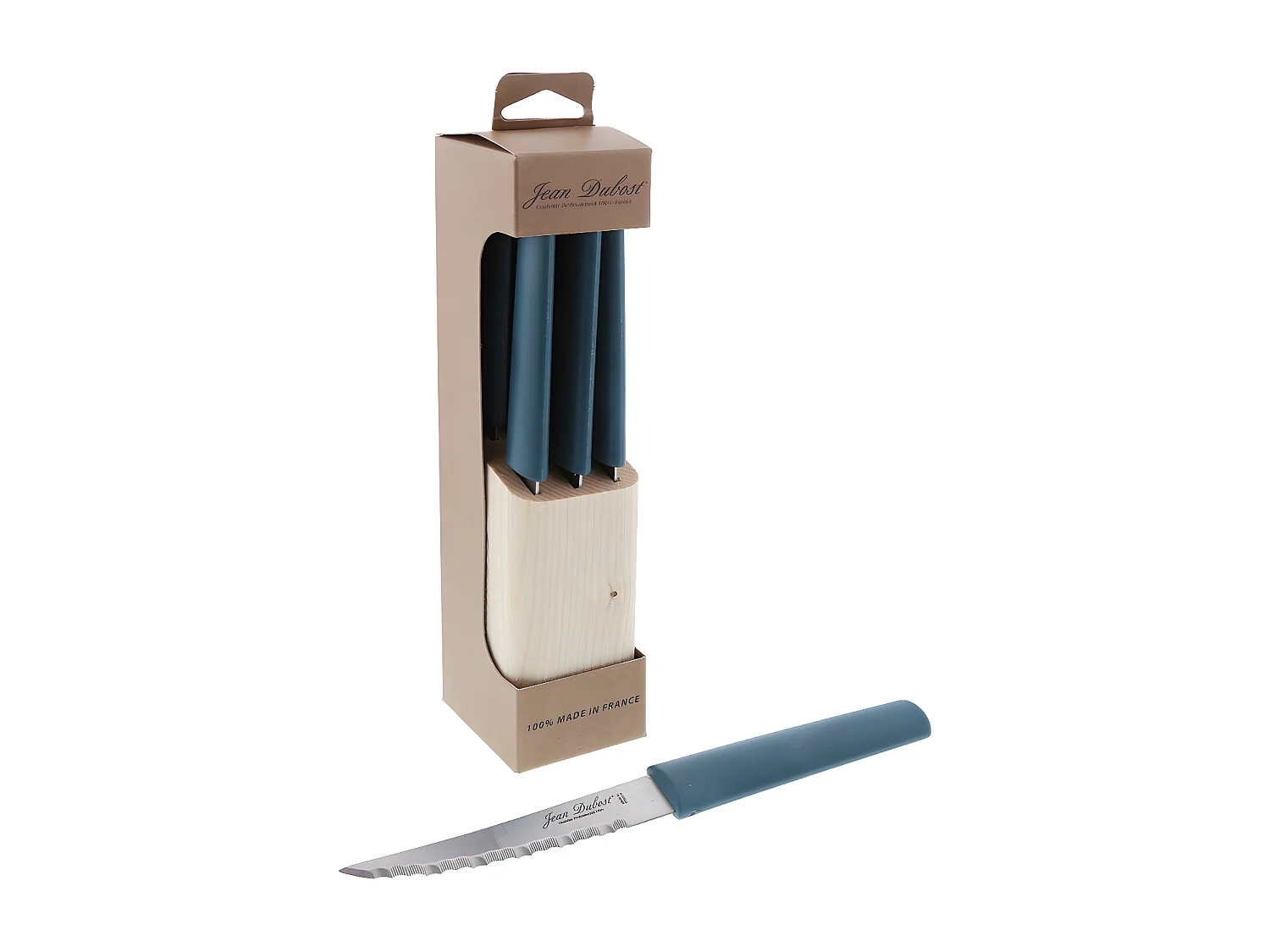 Bloc 6 couteaux line bleu