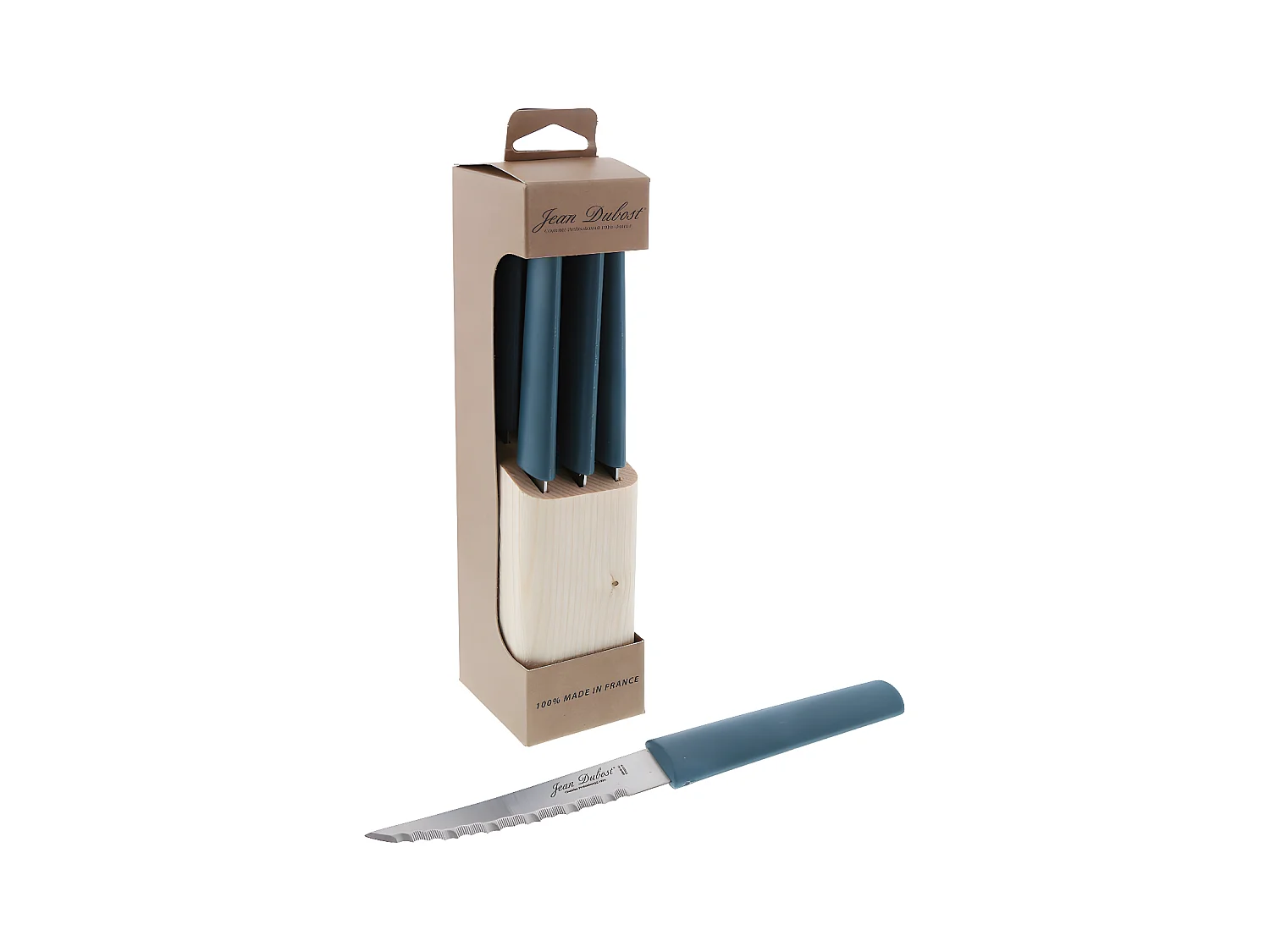 Bloc 6 couteaux line bleu