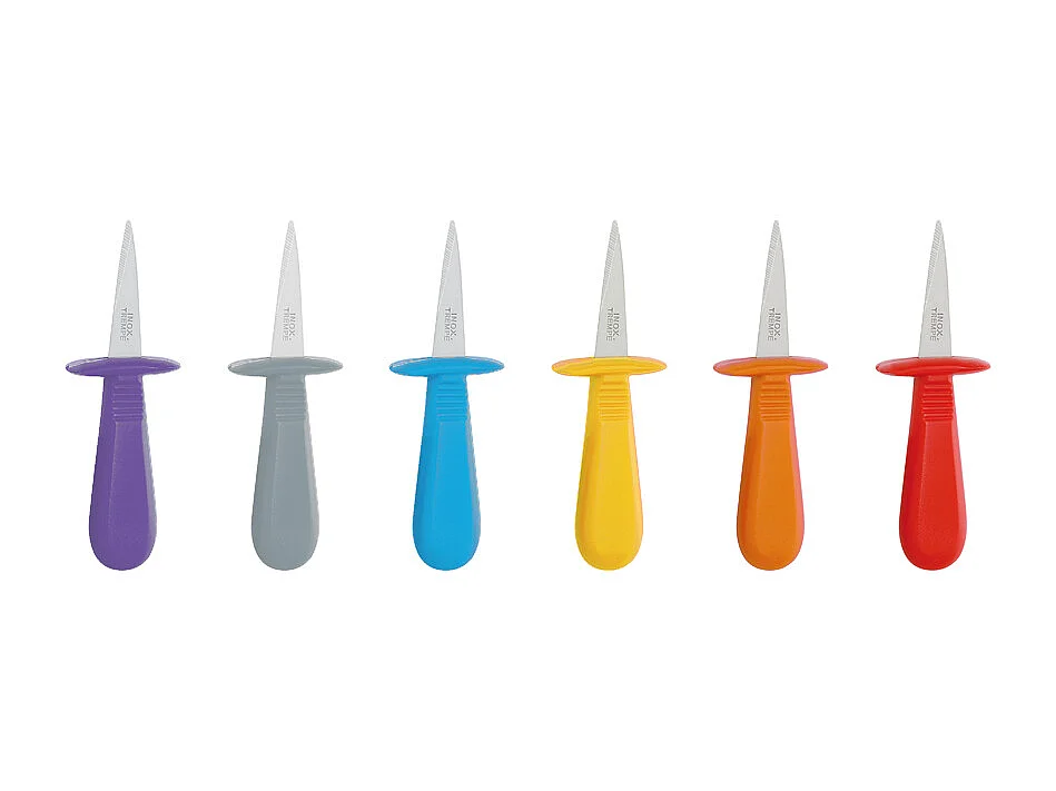 Couteau à huître avec manche en polypropylène coloré