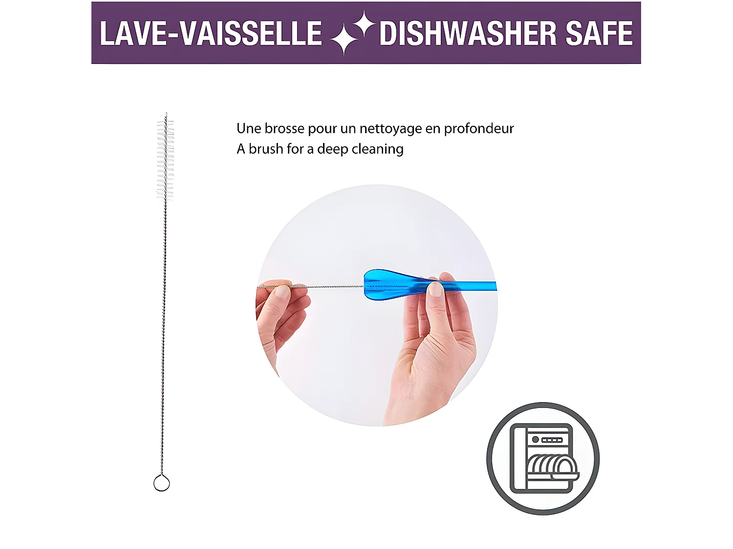 Set 6 pailles pilons mélangeurs