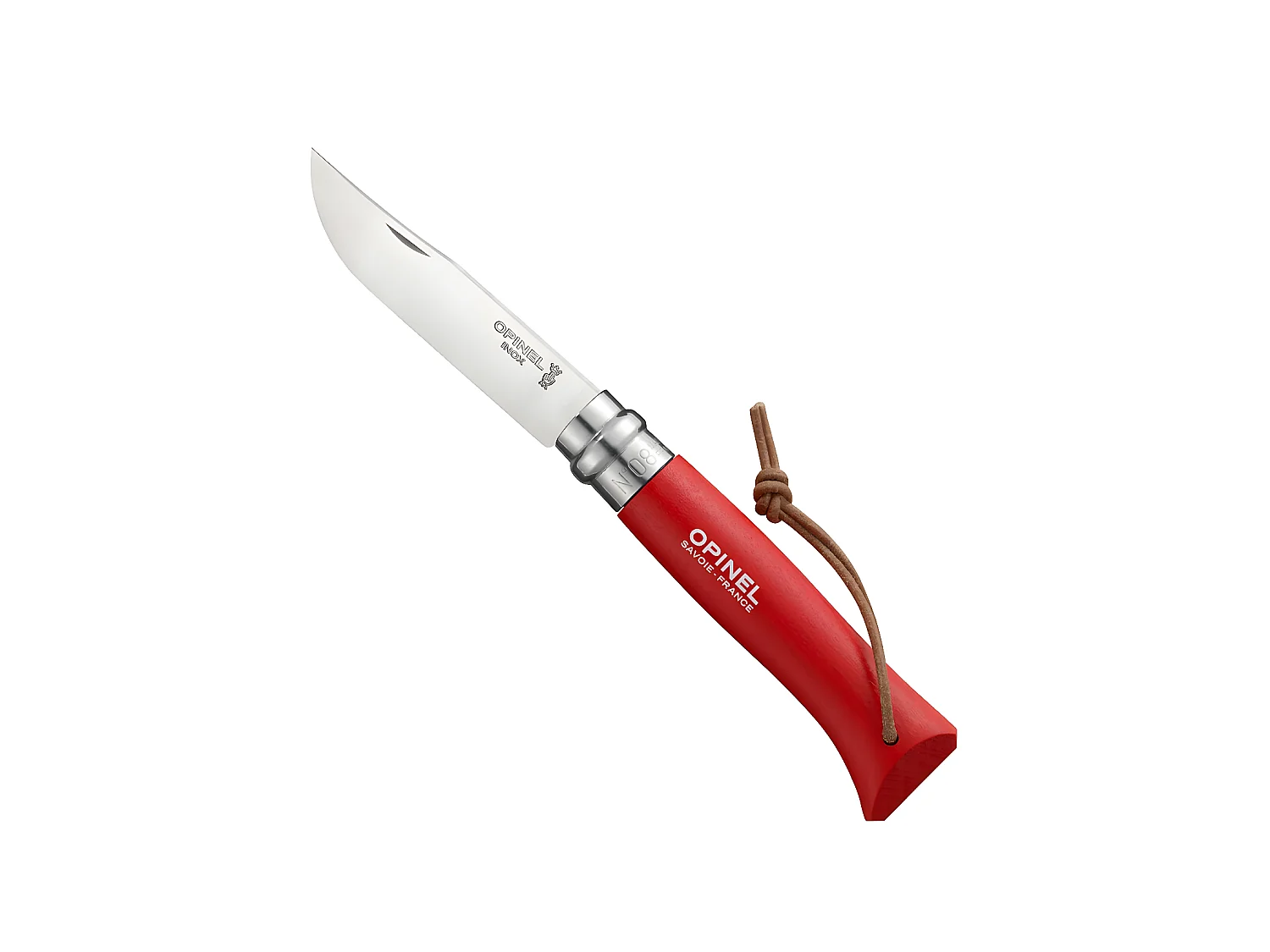 Couteau Baroudeur n°8 - lame 8.5 cm rouge avec lien en cuir