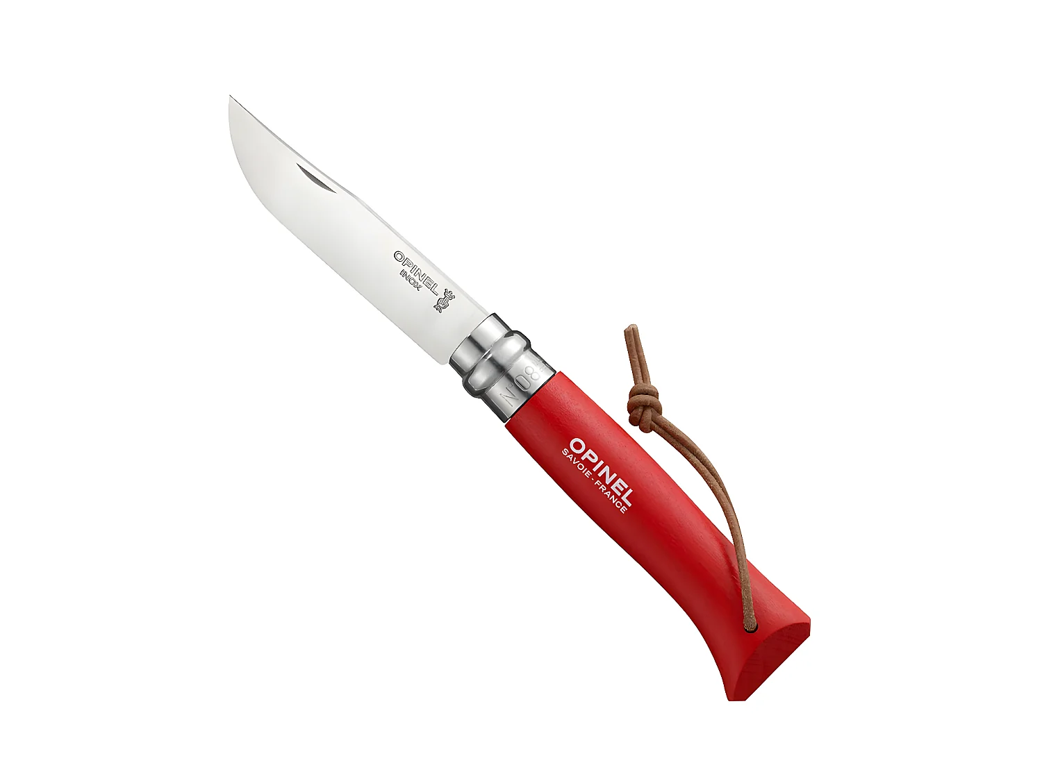 Couteau Baroudeur n°8 - lame 8.5 cm rouge avec lien en cuir