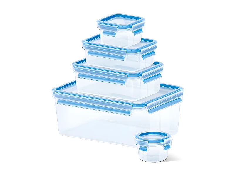 Emsa Lot de 5 boîtes alimentaires plastique 0.15l, 0.25l, 0.55l, 1l et 3.7l - 508568