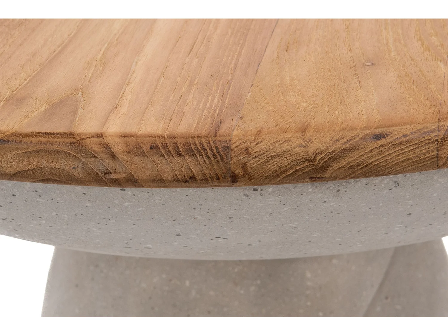 Bout de canapé organique en composite gris et teck D54 - YUKON