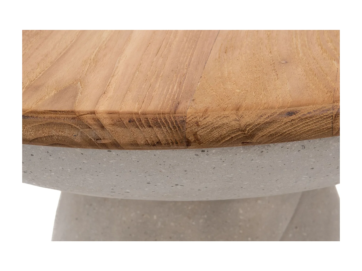 Bout de canapé organique en composite gris et teck D54 - YUKON