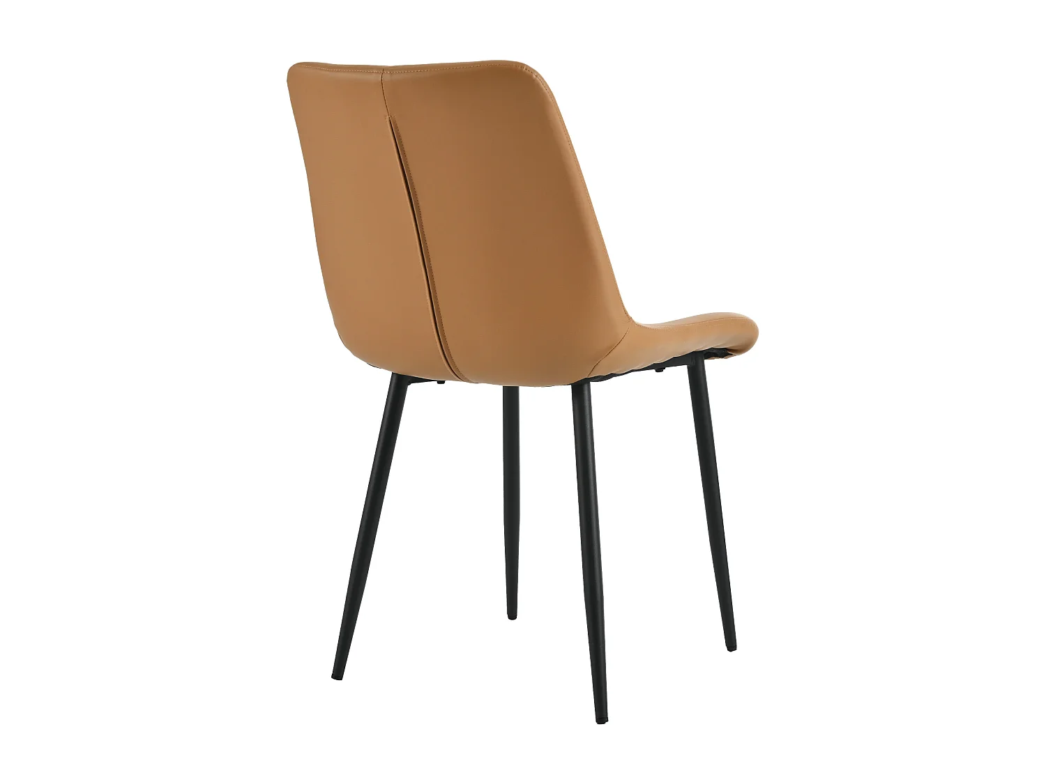 Ensemble table + 4 chaises en cuir PU - Table à motif marbre 140 x 80 cm - Pièds en métal - Marron + blanc