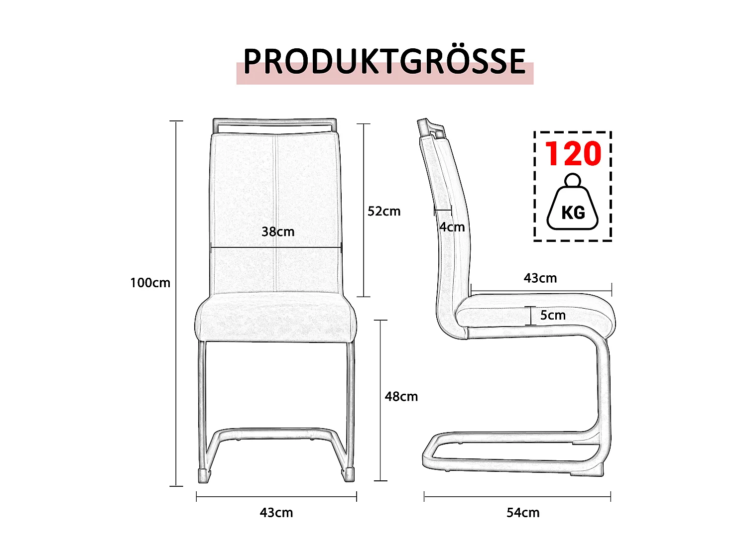 Lot de 4 chaises de salle à manger - Métal doré et cuir PU - Blanc et or - BLITZ