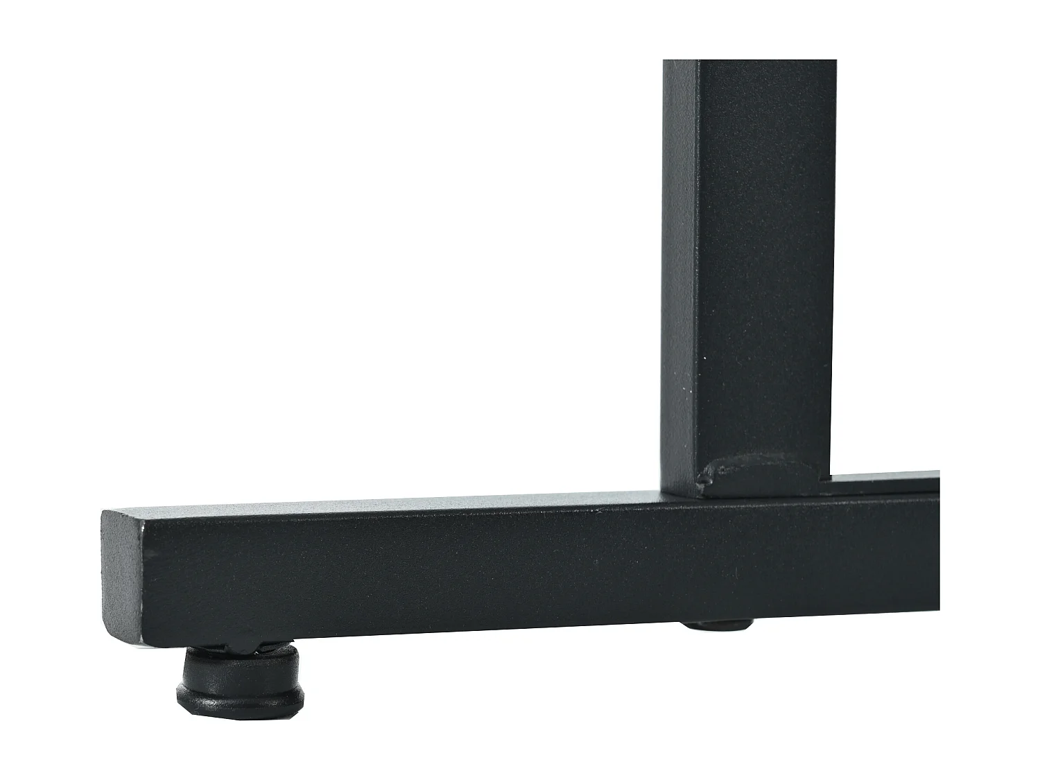 Table à manger 4 à 8 couverts en MDF et métal - Plateau à motif marbre - blanc et noir