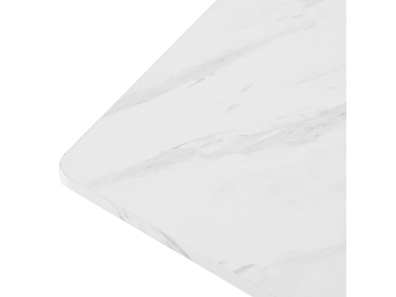 Stół jadalny dla 4-8 osób z płyty MDF i metalu - Blat z wzorem marmuru - biały i złoty