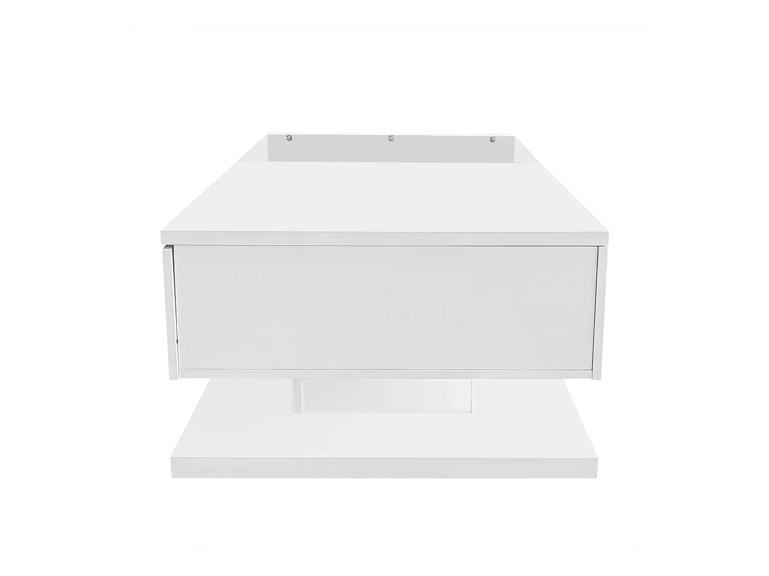 Couchtisch mit LED – Glas und Spanplatte – Weiß