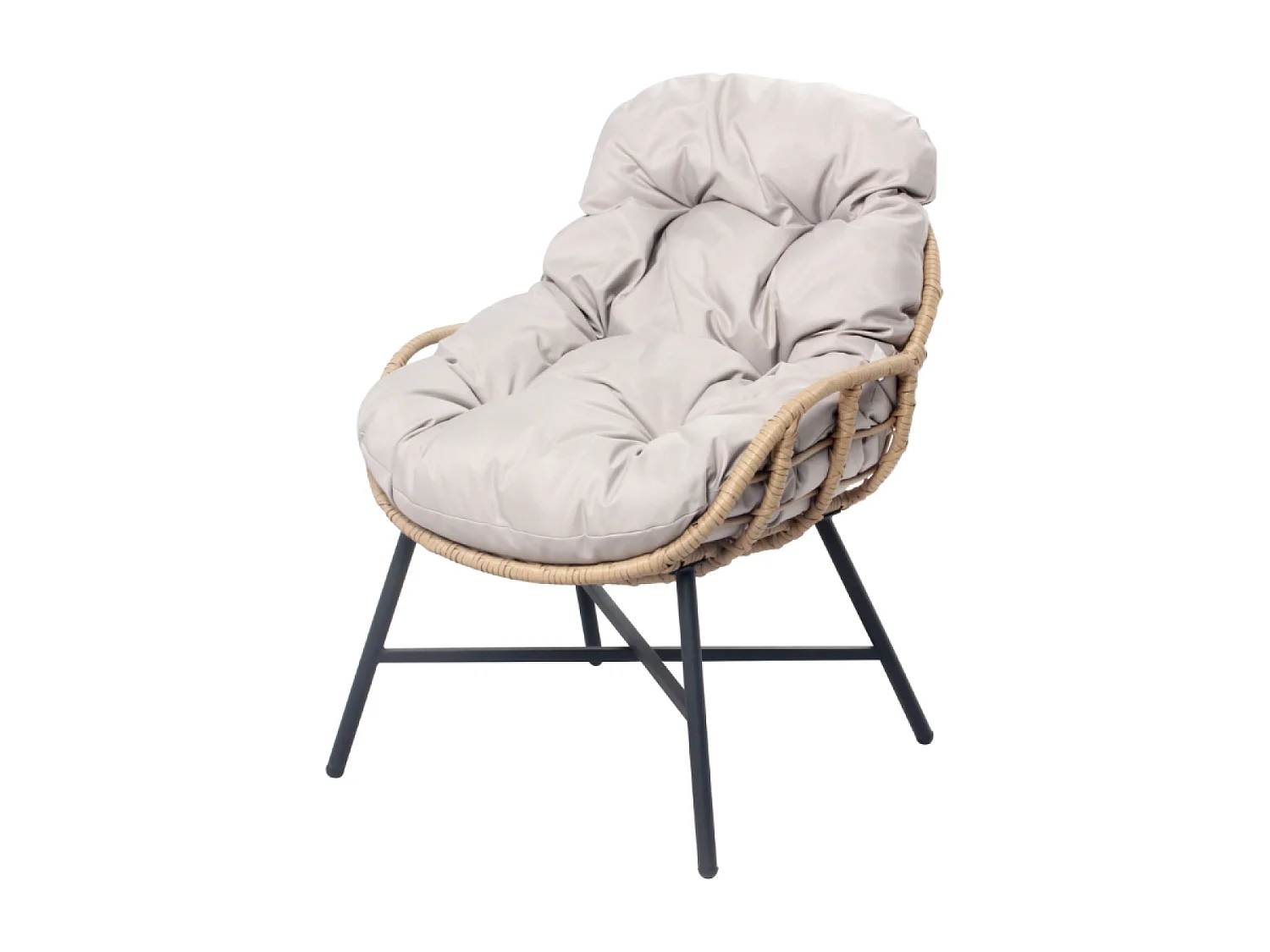 Salon de jardin 4 places canapé + fauteuils beige EVORA