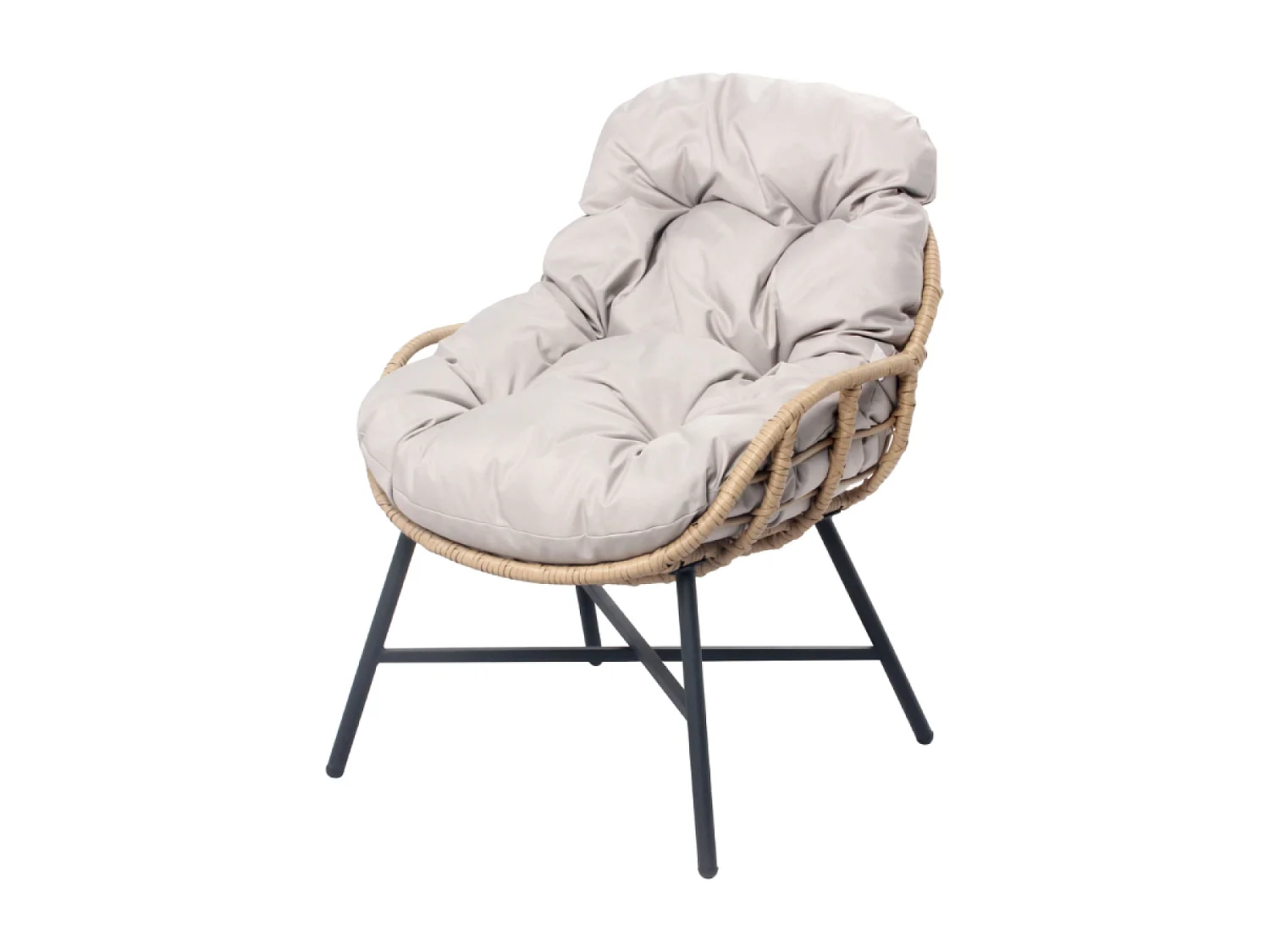 Salon de jardin 4 places canapé + fauteuils beige EVORA