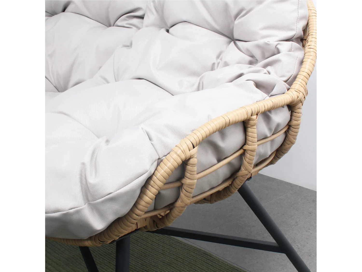 Salon de jardin 4 places canapé + fauteuils beige EVORA