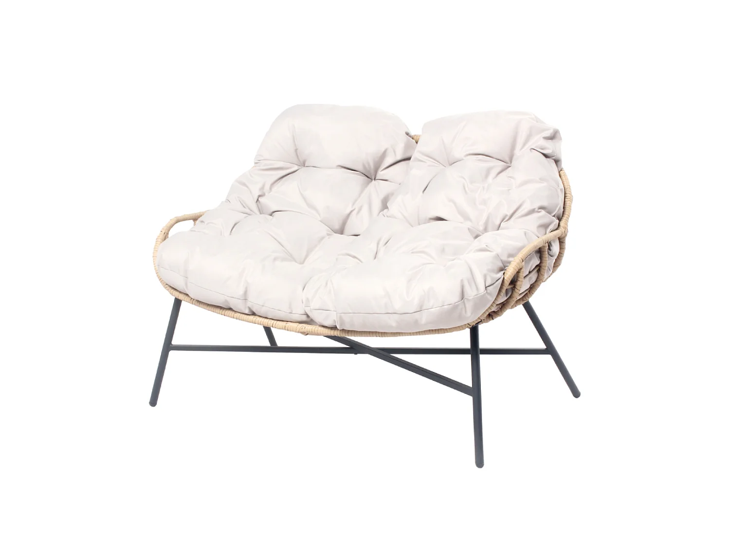 Tuinset 4 plaatsen beige EVORA met bank en fauteuils van rotan