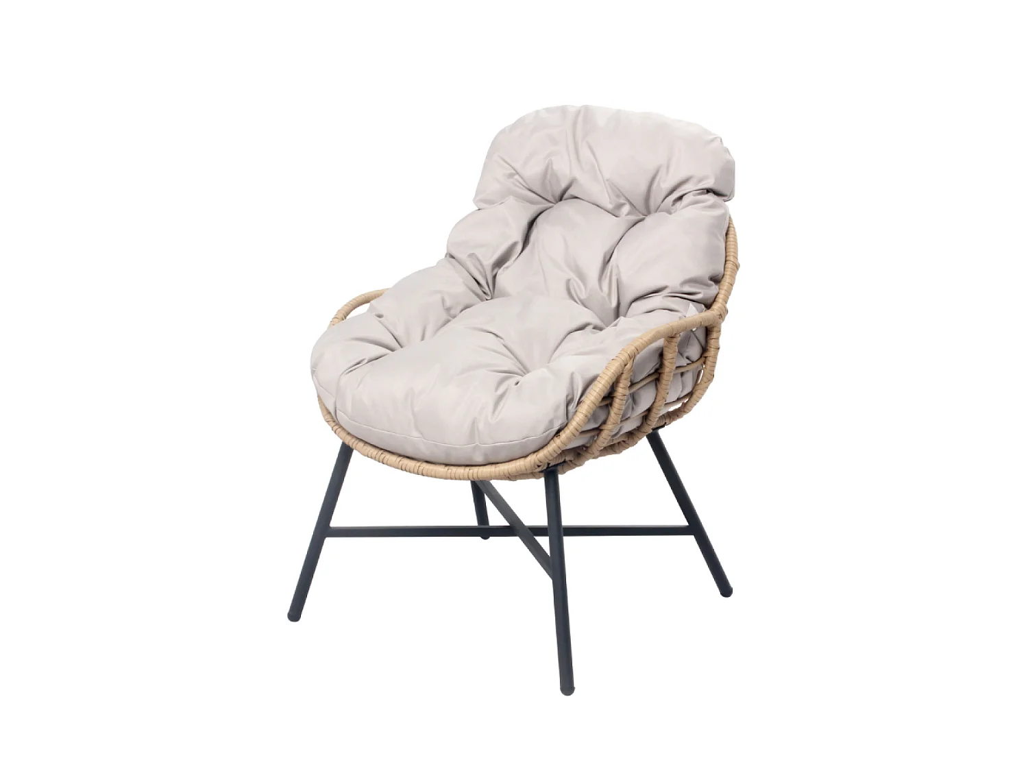 Tuinset 4 plaatsen beige EVORA met bank en fauteuils van rotan