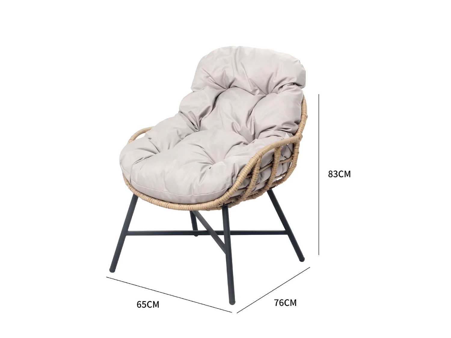 Tuinset 4 plaatsen beige EVORA met bank en fauteuils van rotan