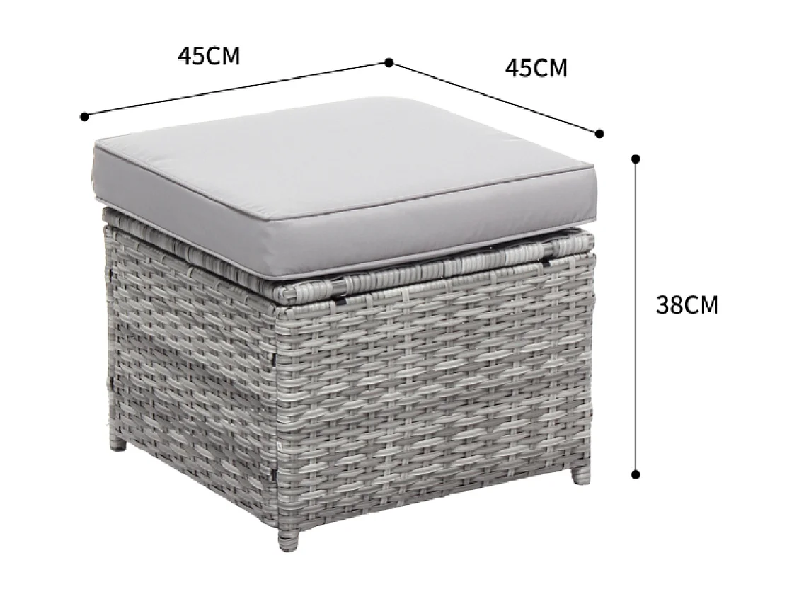 Gartenlounge 6 Plätze grau VIANA - Eleganter und praktischer Entspannungsbereich