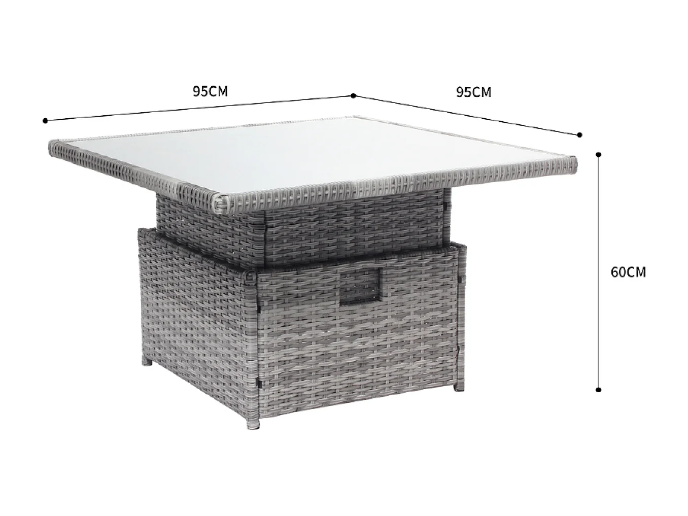 Salon de jardin 6 places gris VIANA