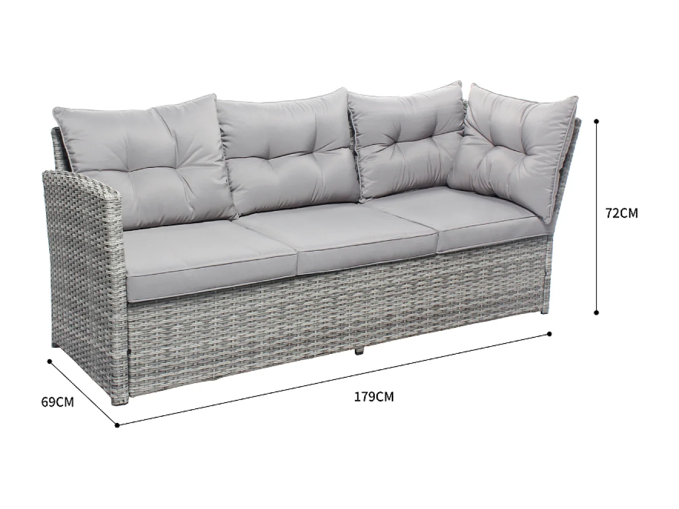 Loungeset 6 plaatsen grijs VIANA - Elegante en praktische ontspanningsruimte