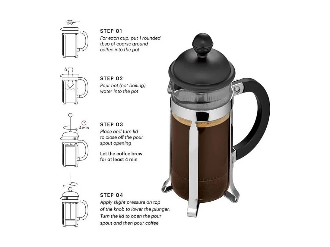 Cafetière à piston 3 tasses Java crème