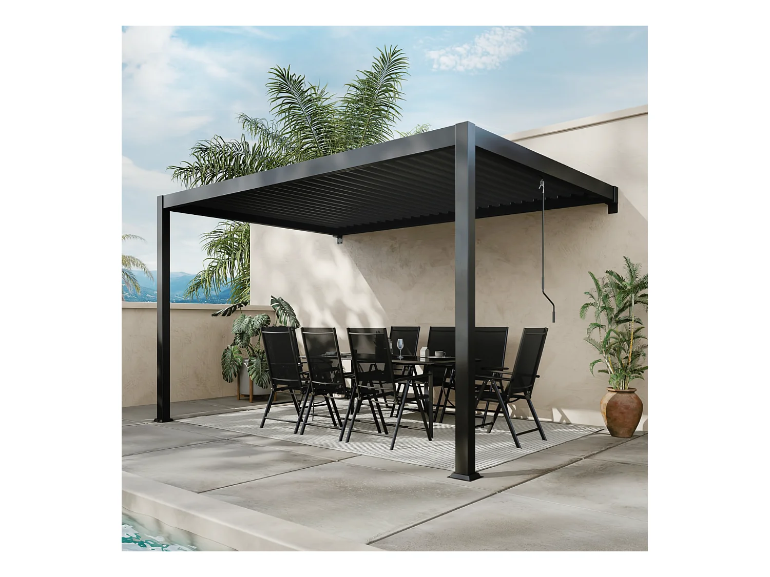 Pergola bioclimatique adossée 3x4 m AGADIR