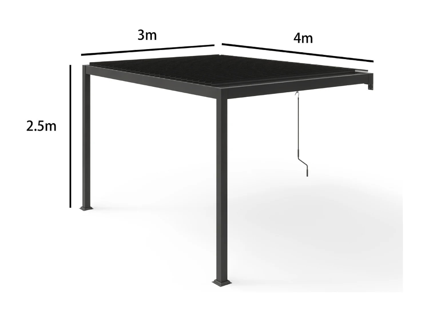 Pergola bioclimatique adossée 3x4 m AGADIR