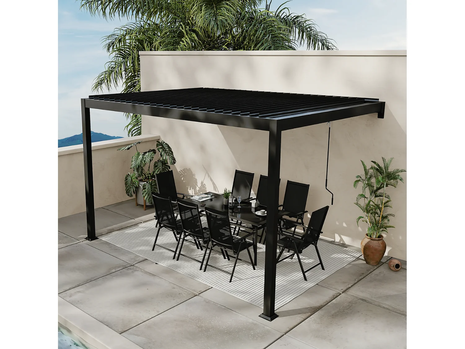 Pergola bioclimatique adossée 3x4 m AGADIR