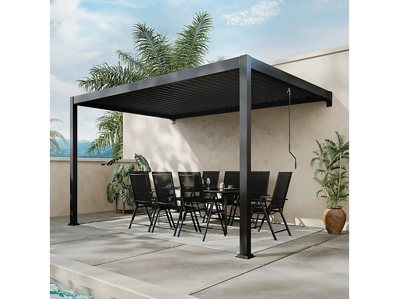 Pergola bioclimatique adossée 3x4 m AGADIR